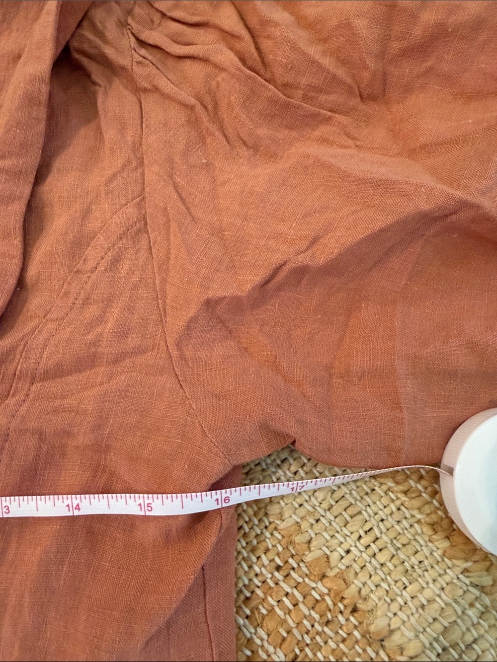 Harly Jae Rust Linen Button-Front Blouse - Picture 3 of 4